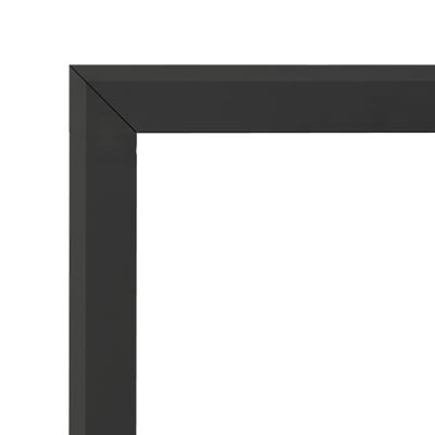 3" Black, 3 Sided with Beveled Edge