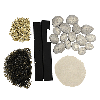 Shore Fire Kit: Rocks, Sand, Vermiculite, Glass