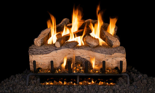 RealFyre 24 Inch G31 3-Tiered Burner Vented Gas Log Set with Electronic Valve - G31-24-02