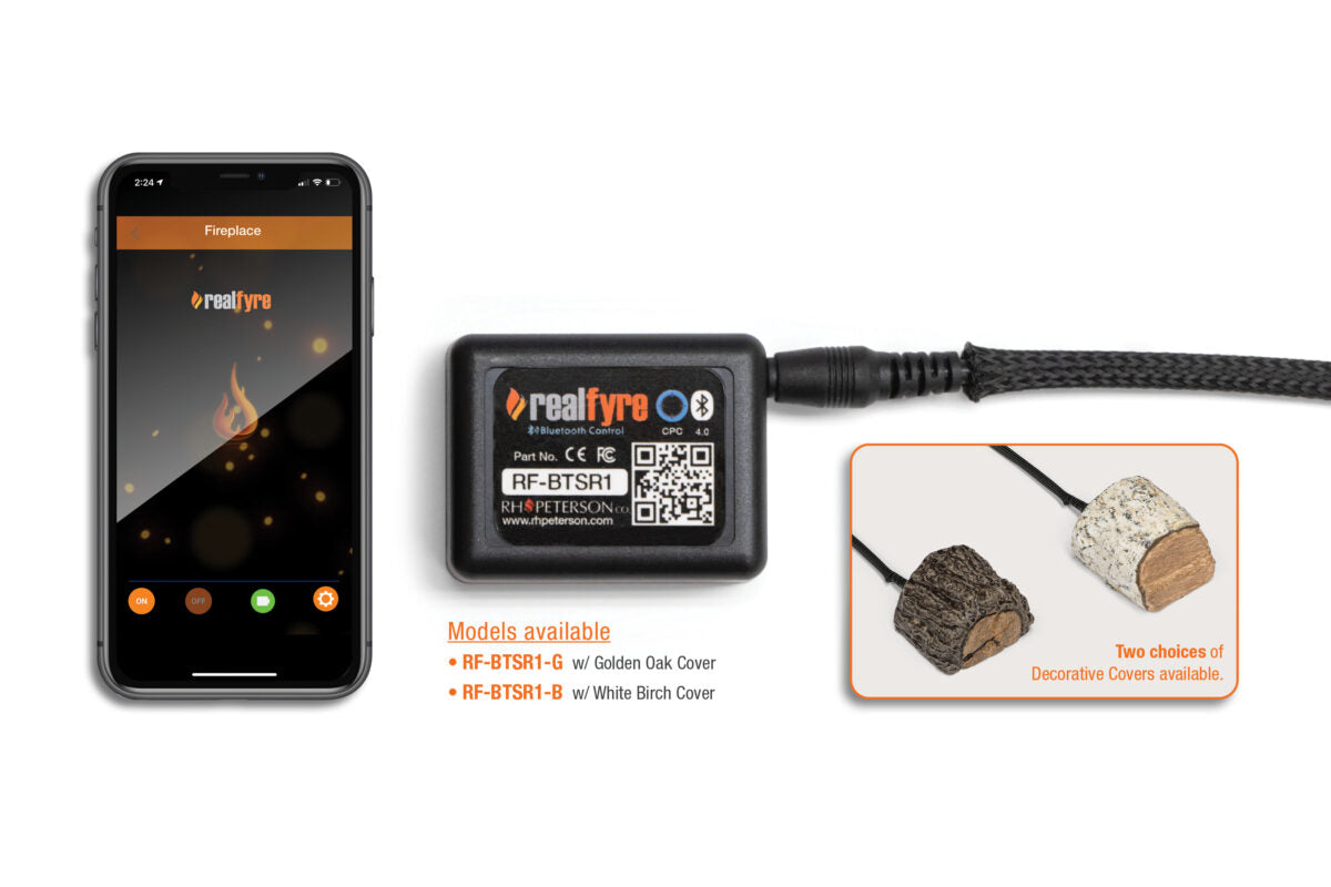 RealFyre On-Off Bluetooth Controll with White Birch Cover