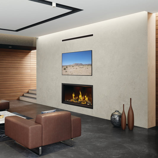 Napoleon Tall Linear Vector 50 with Luminous Logs Direct Vent Gas Fireplace - TLV50LN