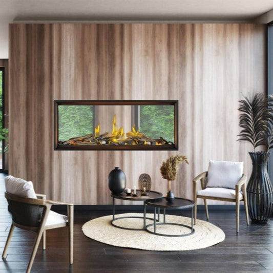 Napoleon See-Through Tall Linear Vector 62 with Luminous Logs Direct Vent Gas Fireplace - TLV62LN2