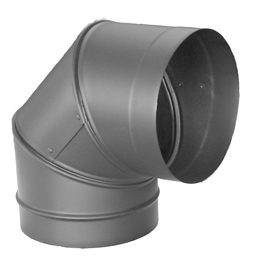 DuraVent DuraBlack 6" Diam Black 22 Gauge 90 Degree Elbow | 6DBK-E90W