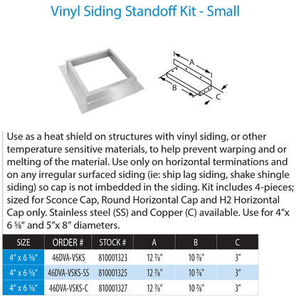 DuraVent DirectVent Pro Vinyl Siding Standoff Kit Small | 46DVA-VSKS