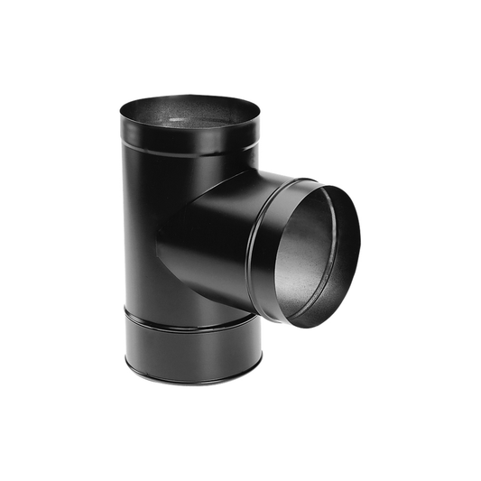 DuraVent DuraBlack 6" Diameter Black 22 Gauge Tee | 6DBK-TW