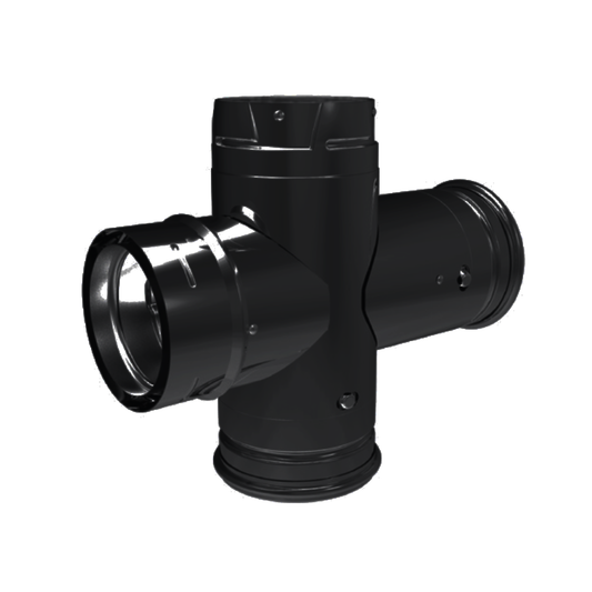 DuraVent PVP Double Tee w/Clean-Out Tee Cap (black) | 3PVP-DBTB1