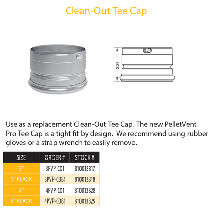 DuraVent Pellet Vent Pro Clean-Out Tee Cap | 4PVP-CO1