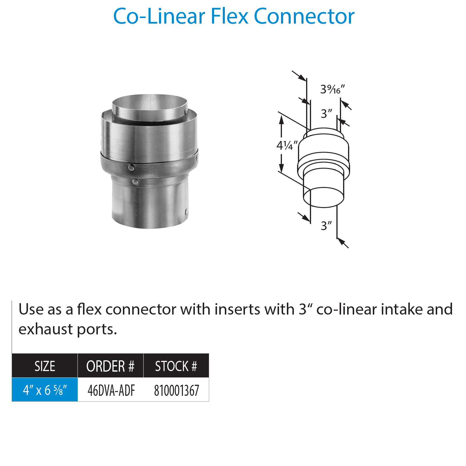 DuraVent DVP Co-Linear Flex Connectors | 46DVA-ADF