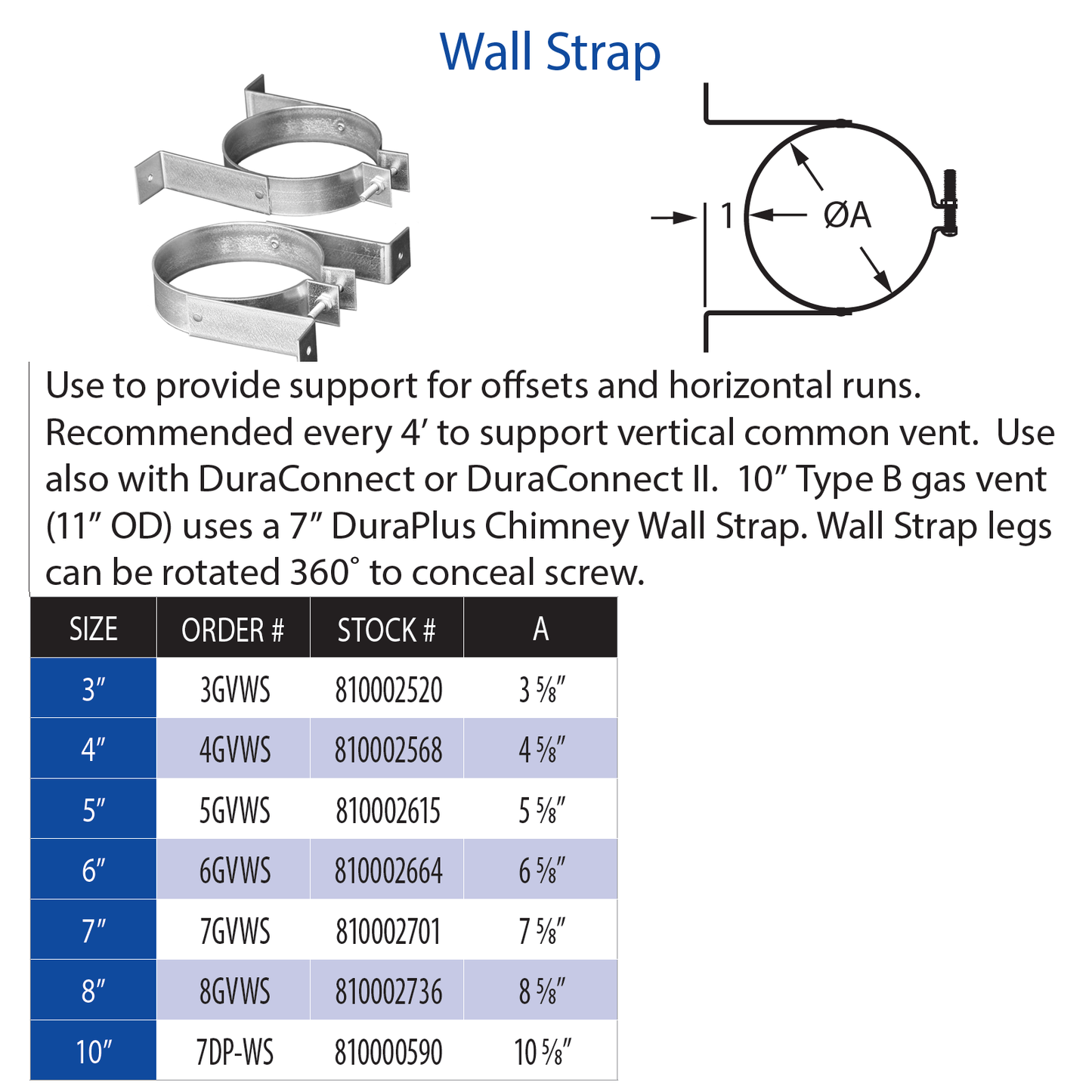 DuraVent Type B Wall Strap | 5GVWS