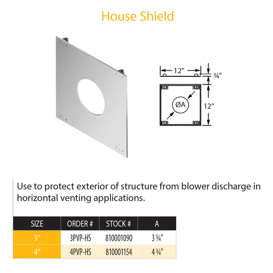 DuraVent Pellet Vent Pro House Shield | 3PVP-HS