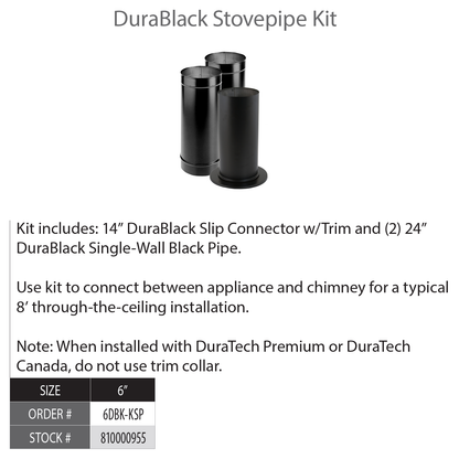 DuraVent DuraBlack 6" DuraBlack Stovepipe Kit | 6DBK-KSP