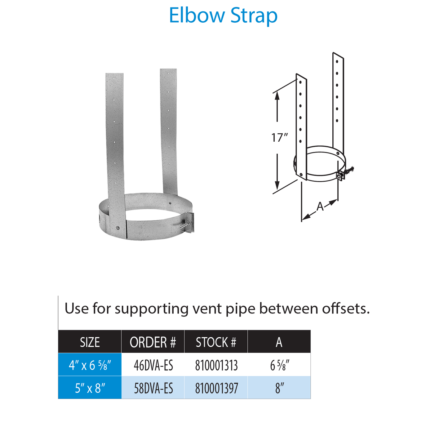 DuraVent DirectVent Pro Elbow Strap | 58DVA-ES