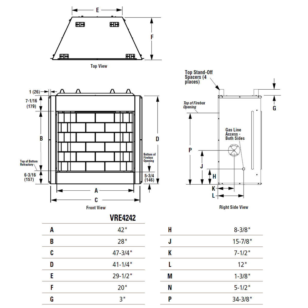 Superior 42 Inch Vent Free In/Outdoor Gas Firebox | VRE4242 – North ...