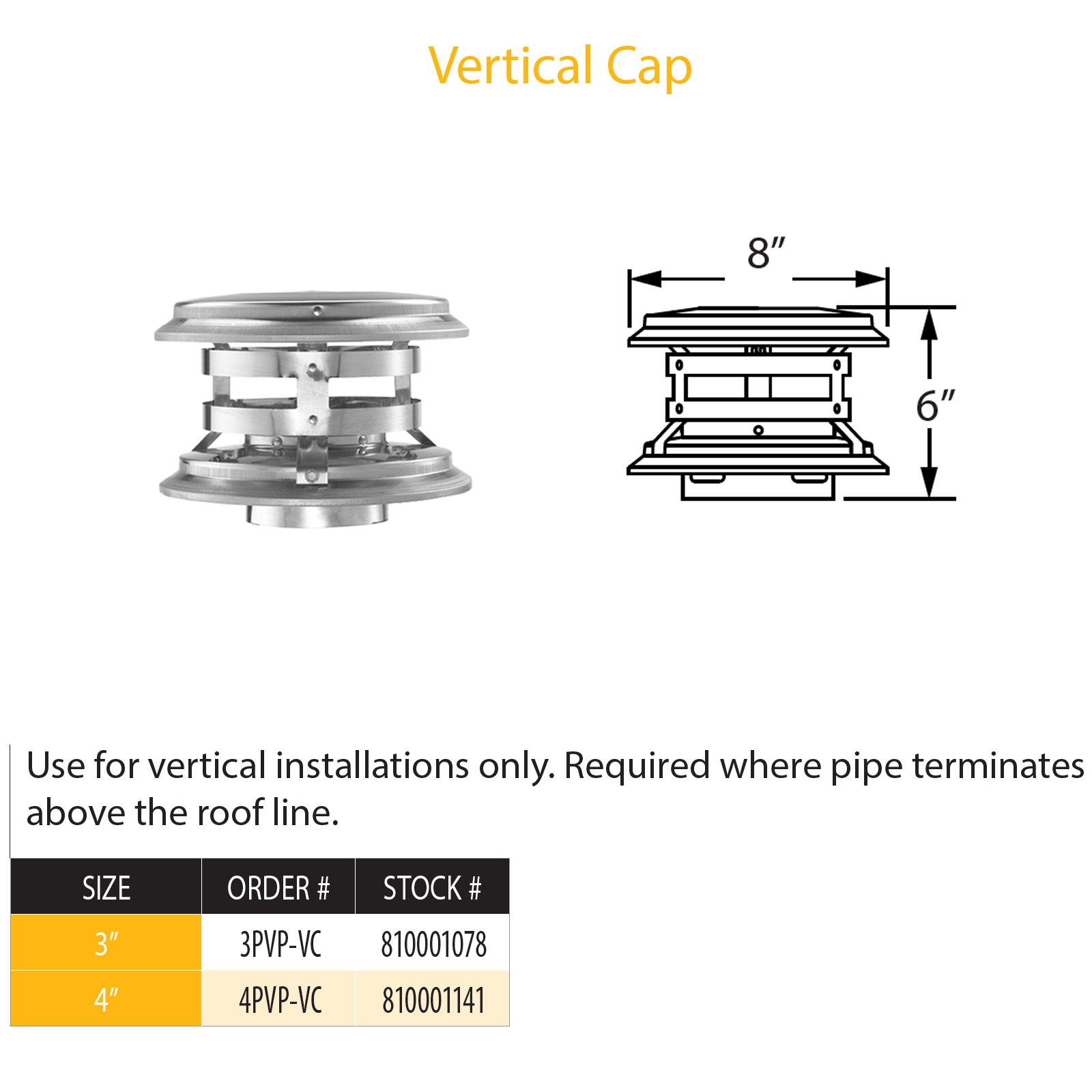DuraVent Pellet Vent Pro Vertical Cap | 4PVP-VC