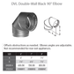 DuraVent DVL 7" Diameter Double Wall Black 90 Degree Elbow | 7DVL-E90