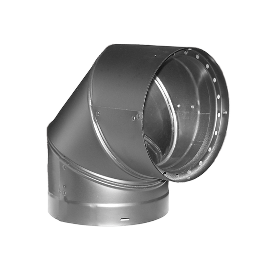 DuraVent DVL 8" Diameter Double Wall Black 90 Degree Elbow | 8DVL-E90