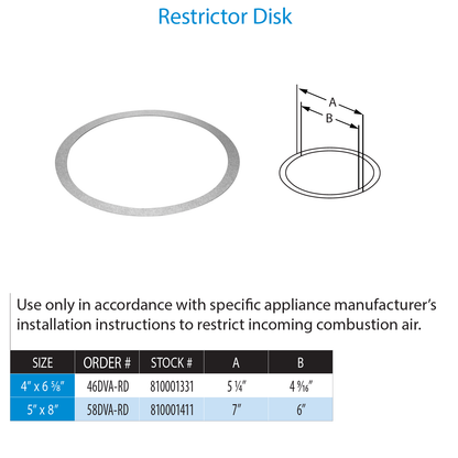 DuraVent DirectVent Pro Restrictor Disc | 46DVA-RD