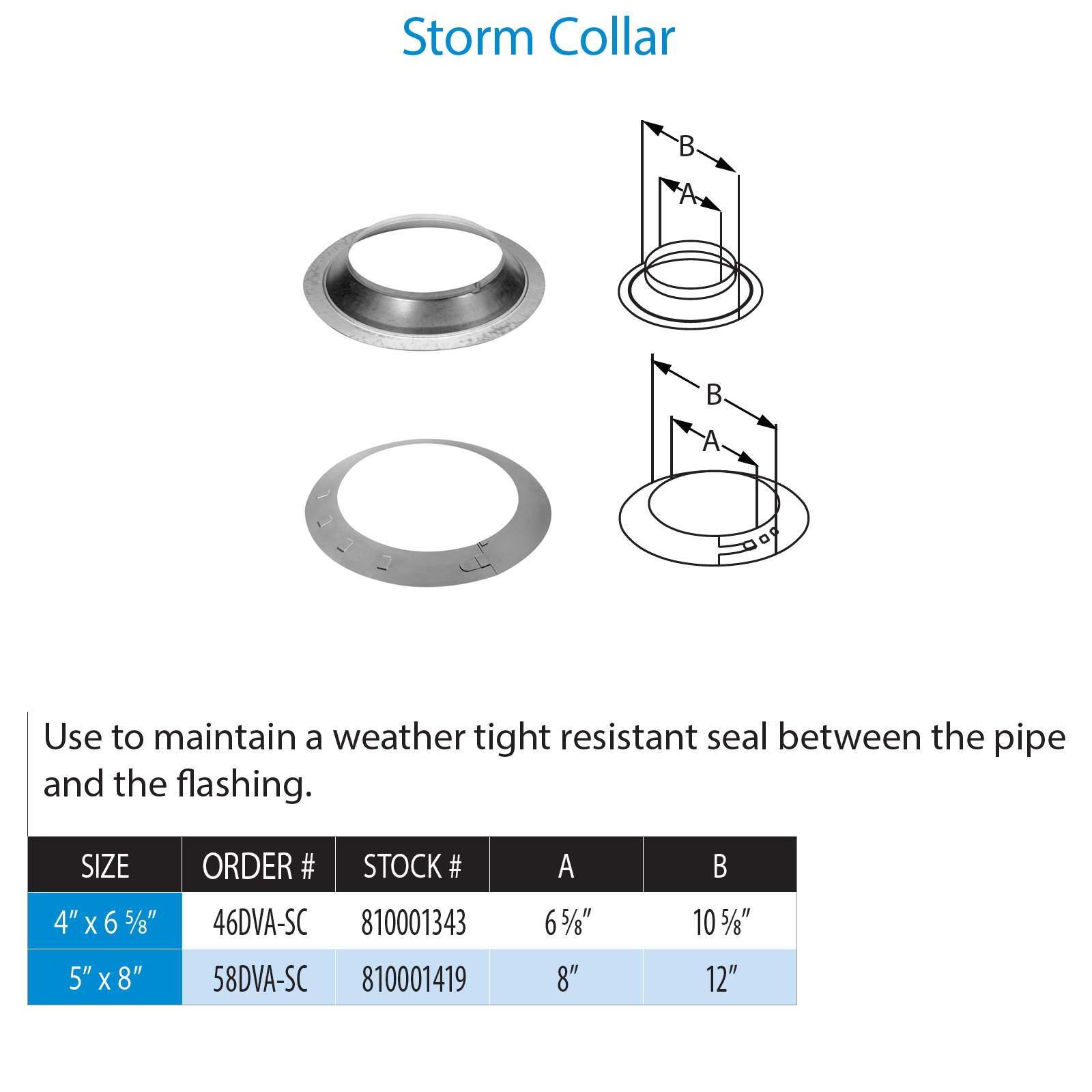 DuraVent DirectVent Pro Storm Collar | 46DVA-SC