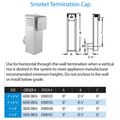 DuraVent DVP 14 Inch Snorkel Termination Cap | 46DVA-SNK14