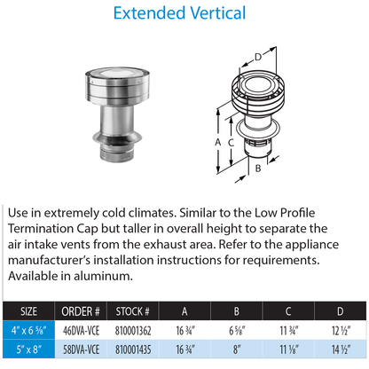 DuraVent DVP Extended Vertical Termination Cap | 46DVA-VCE