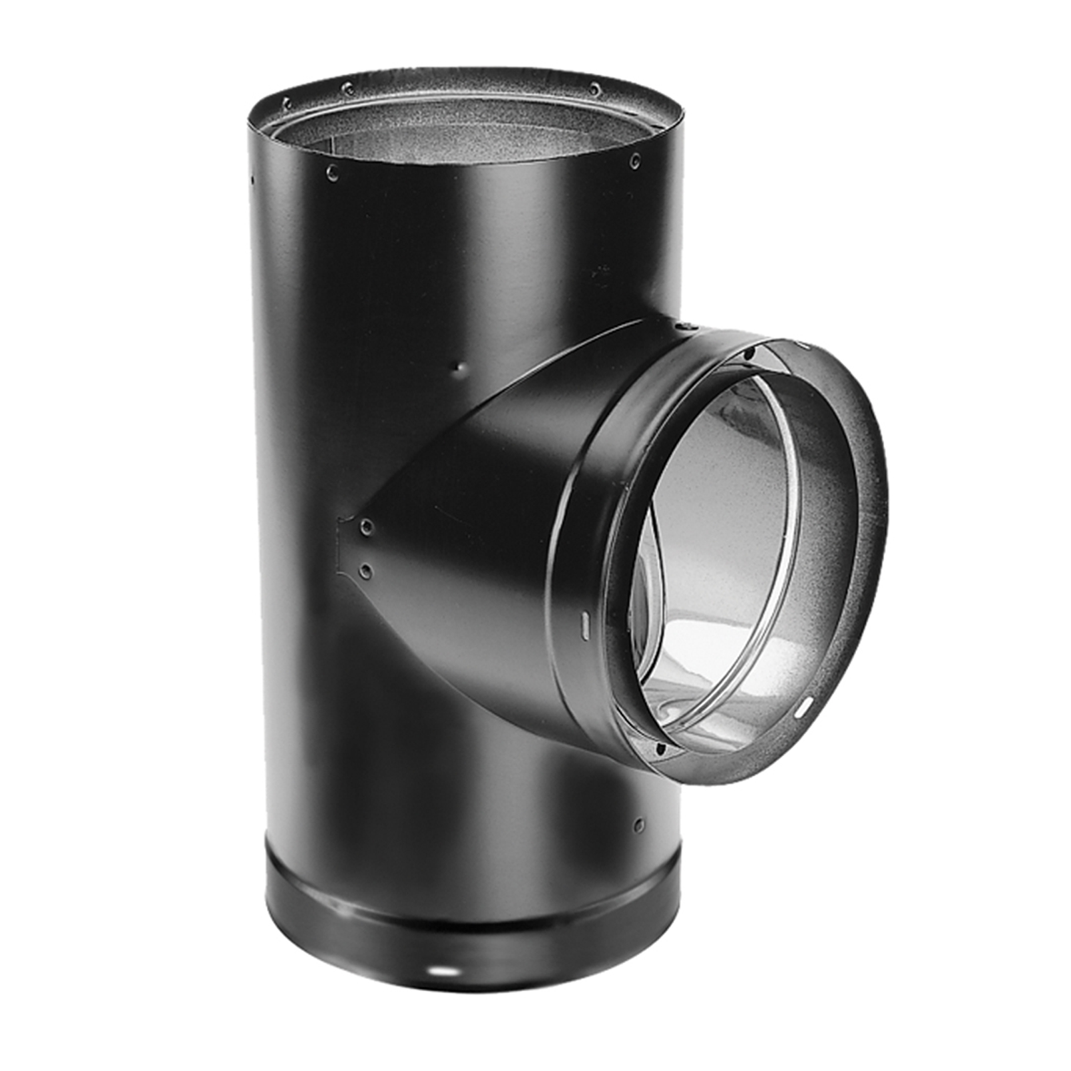 DuraVent DVL 6" Diameter Double Wall Blk Tee w/Clean-Out Cap | 6DVL-T