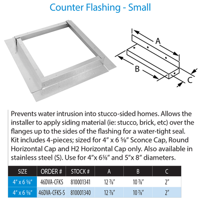 DuraVent DVP Counter Flashing Small Stainless Steel | 46DVA-CFKS-S