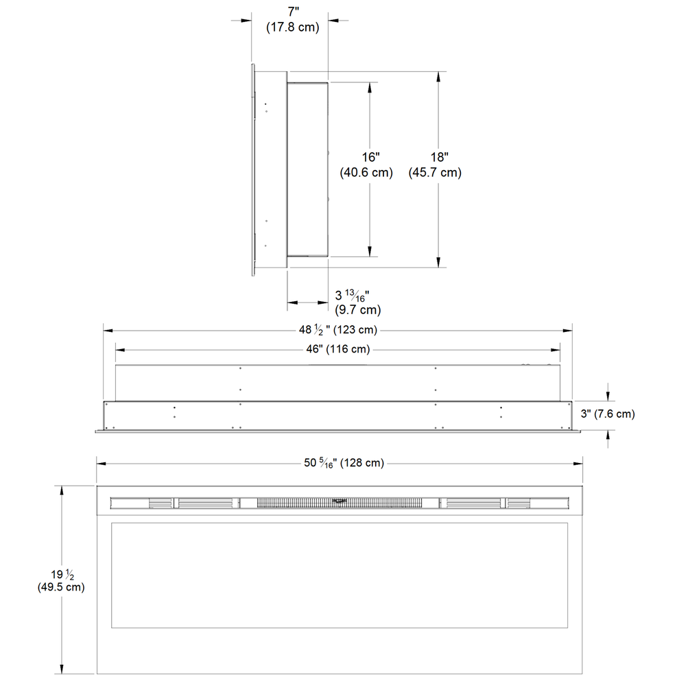 Dimplex Synergy 50 Inch Wall Mounted Electric Fireplace BLF50 North Country Fire