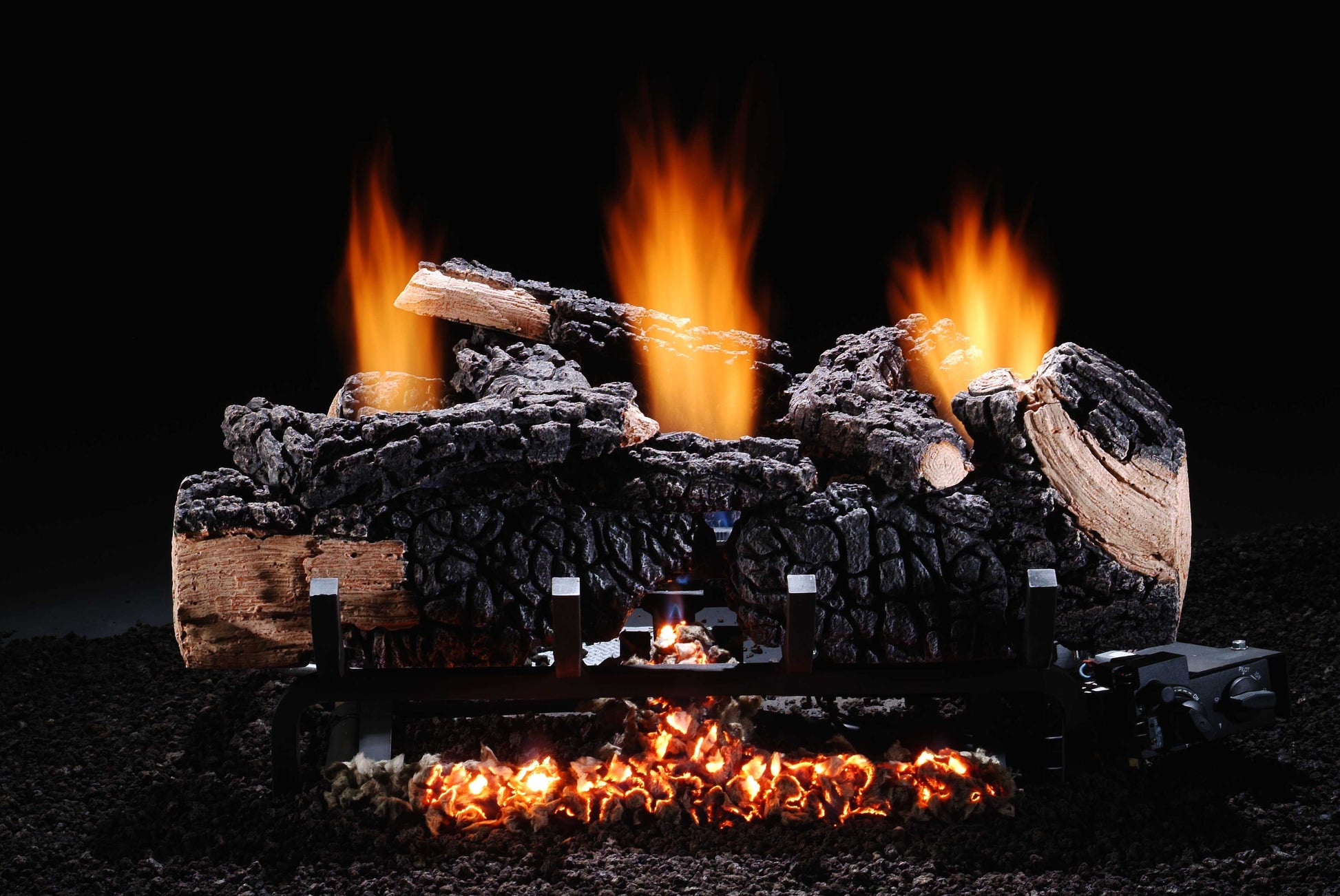 Hargrove 30 Inch Cumberland Char Vent Free Gas Log Set With Burner  -ETCC30|