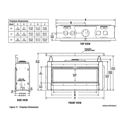 Superior 60 Inch Contemporary Linear Direct Vent Gas Fireplace - DRL6060TEN