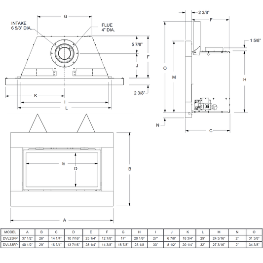 Empire Loft Small Direct Vent Gas Fireplace | DVL25FP