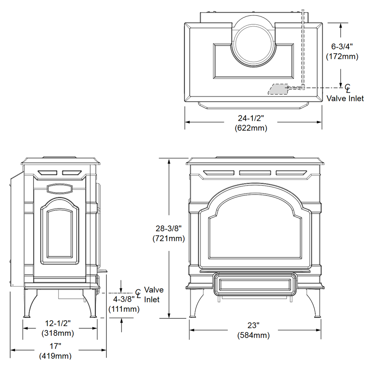 Majestic Oxford Direct Vent Gas Stove OXDV30 North Country Fire