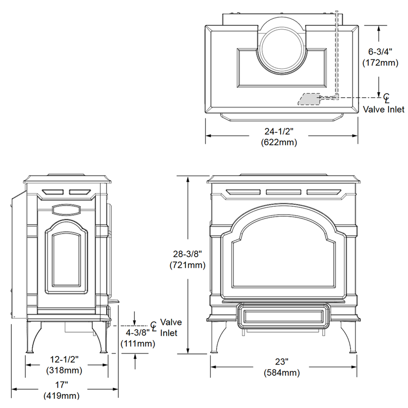 Majestic Oxford Direct Vent Gas Stove OXDV30 North Country Fire