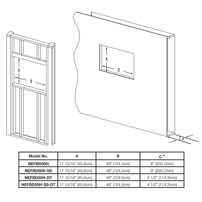 Napoleon CLEARion Stainless Steel 50 See-Thru In-Wall | NEFBD50H-SS