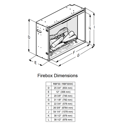 Dimplex 30" Revillusion Built In Electric Firebox | RBF30WC