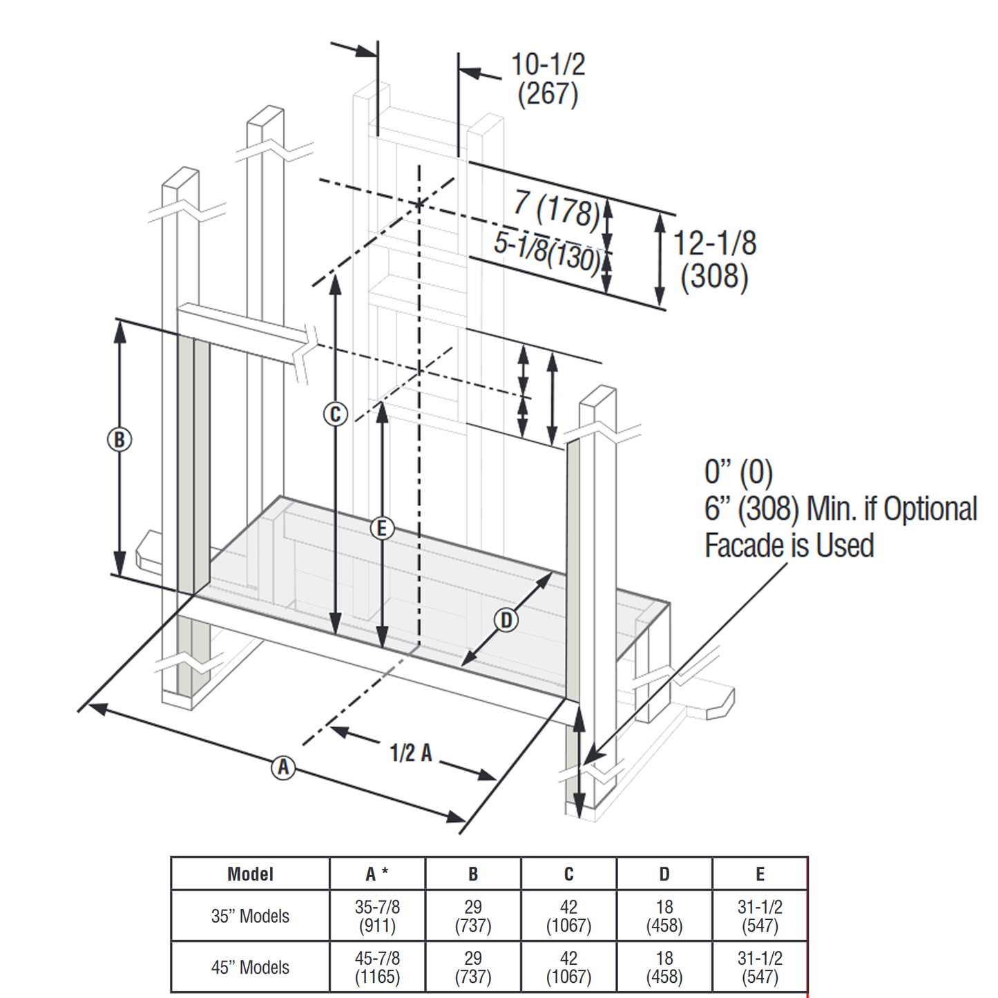 Superior 45 In ContemP Linear Direct Vent Gas Fireplace | DRL3545TEN