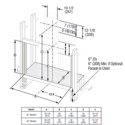 Superior 45 In ContemP Linear Direct Vent Gas Fireplace | DRL3545TEN