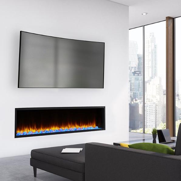 SimpliFire Scion 78 Inch Wall Mounted Electric Fireplace | SF-SC78-BK