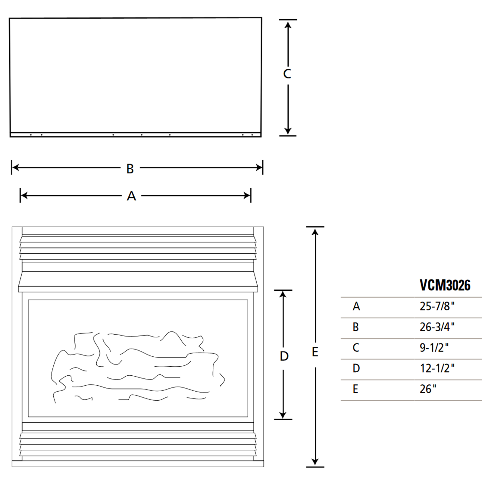 Superior 26 Inch Vent Free Gas Fireplace | VCM3026