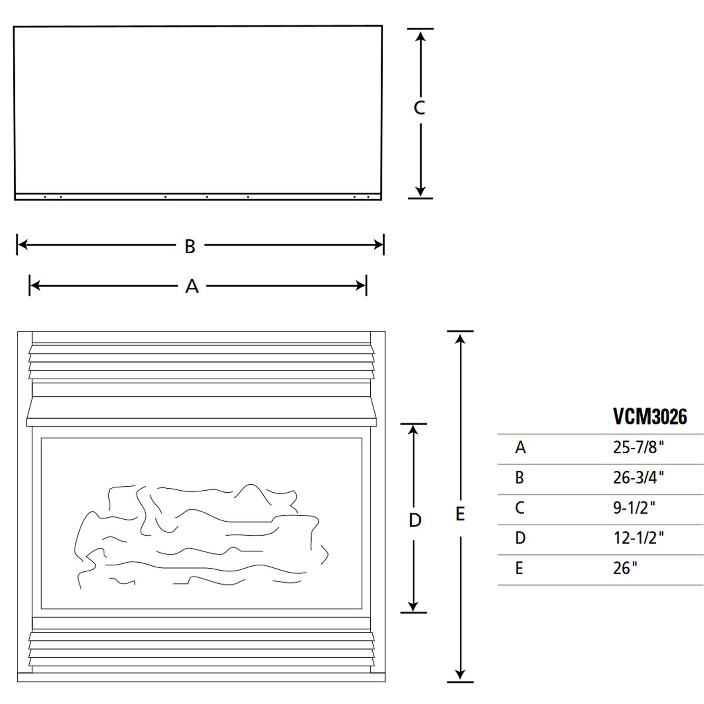 Superior 26 Inch Vent Free Gas Fireplace VCM3026 North Country Fire