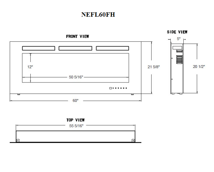 Napoleon Allure 60 inch Wall Mounted Electric Fireplace | NEFL60FH