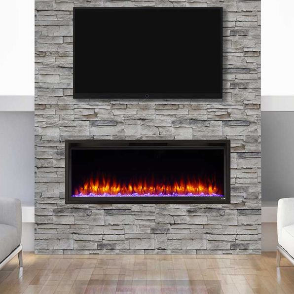 SimpliFire Allusion Platinum 50 Linear Elec Fireplace | SF-ALLP50-BK