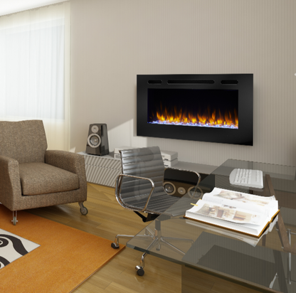 SimpliFire Allusion 40 Inch Wall Mounted Electric Fireplace | SF-ALL40-BK |