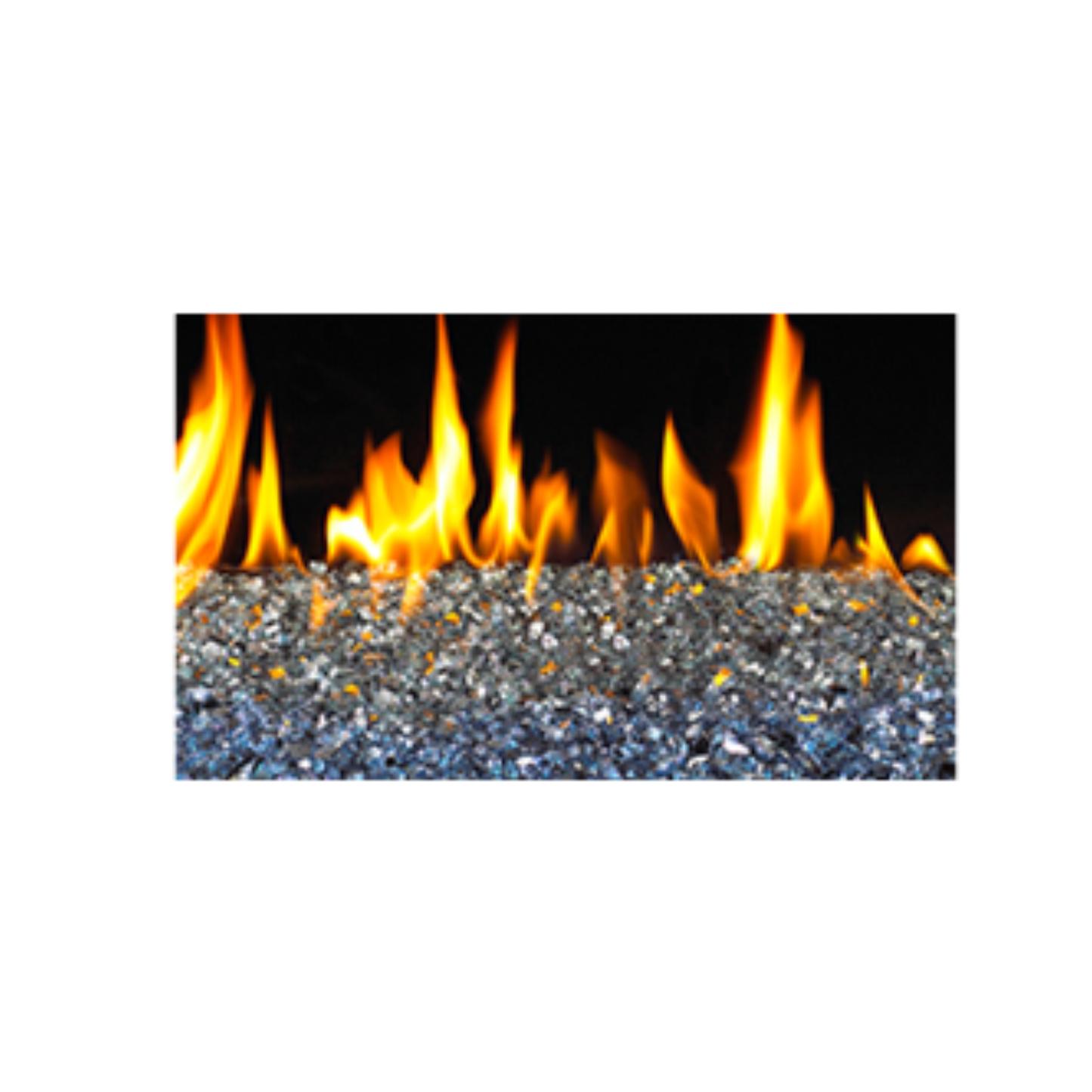 Realfyre Blue‚ Reflective 1/4 Inch  Crushed Fire Glass 10 lbs - GL10NR