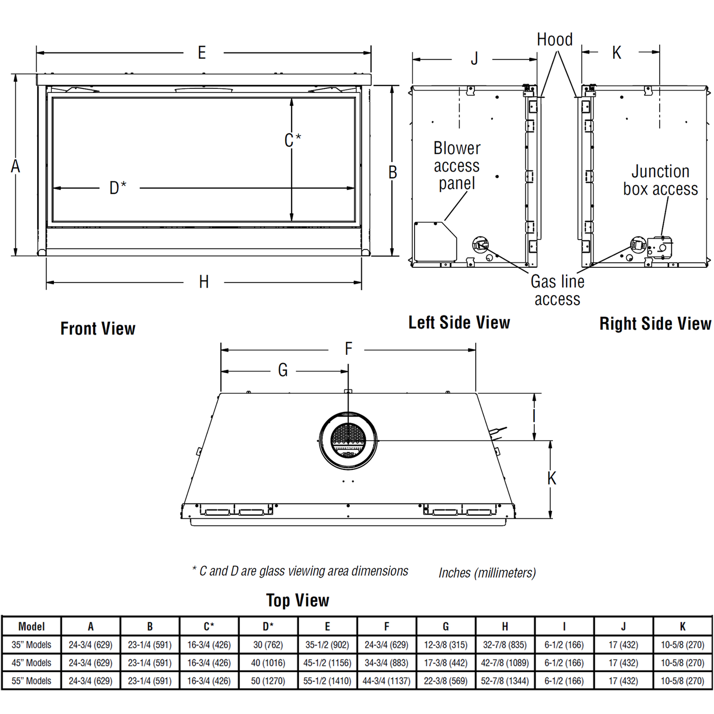 Superior 45 In ContemP Linear Direct Vent Gas Fireplace | DRL3545TEN