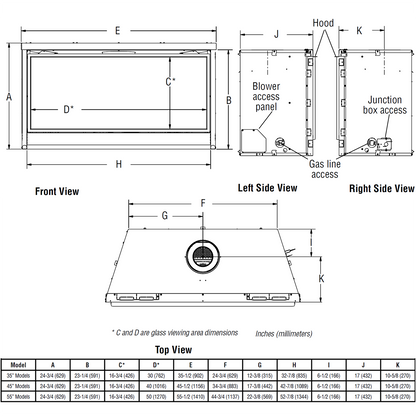 Superior 45 In ContemP Linear Direct Vent Gas Fireplace | DRL3545TEN