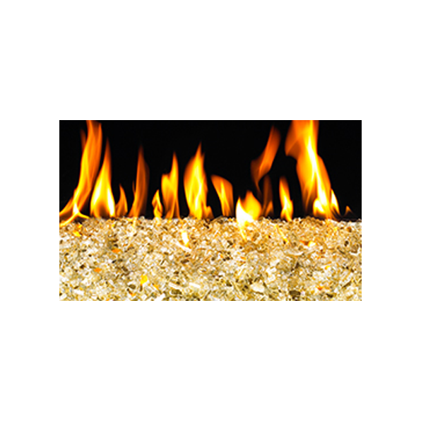 Gold Reflective 1/4" Crushed Fire Glass 10 lbs | GL10HR