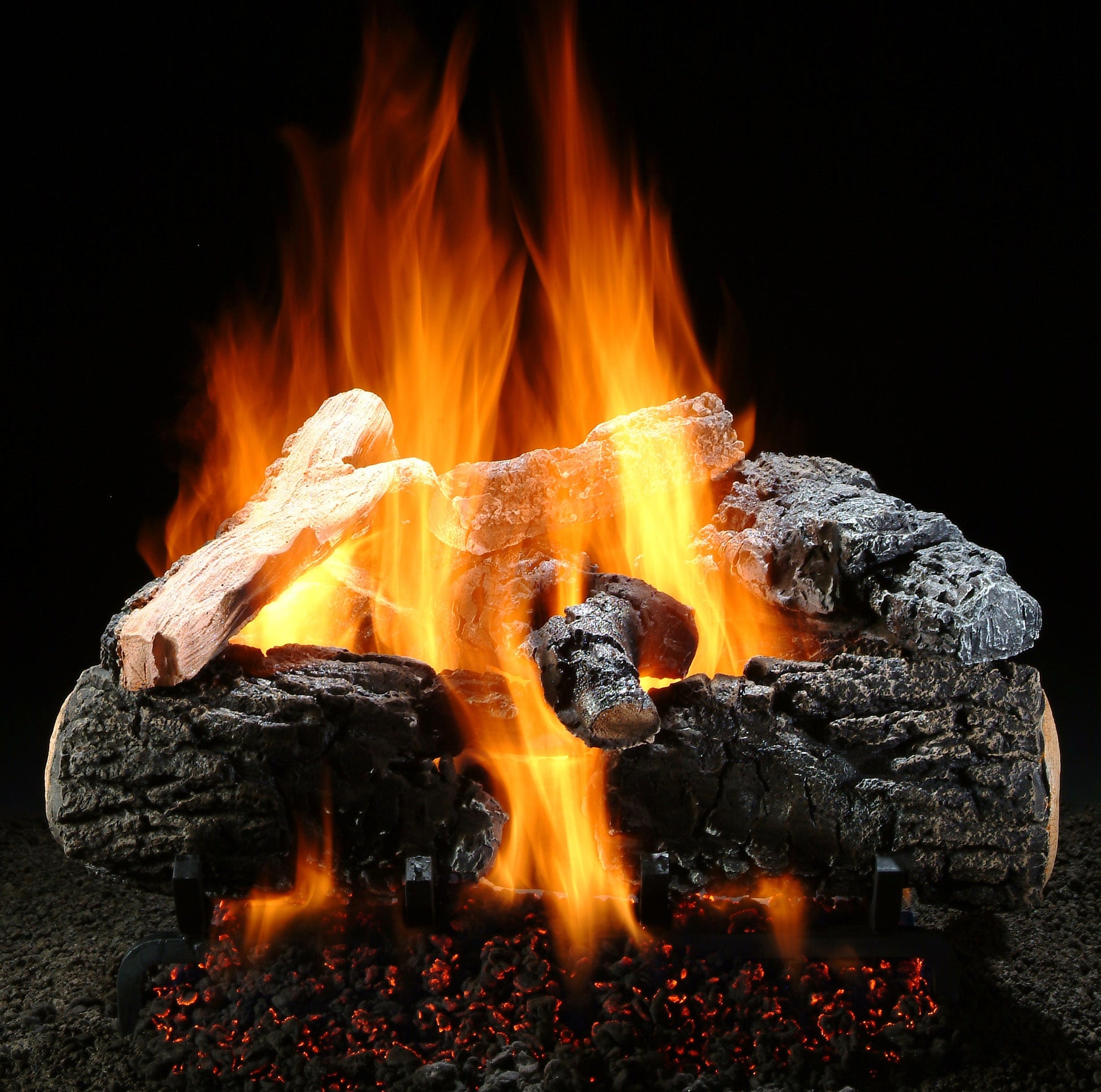 Hargrove 24 Inch Charred Series Vented Gas Log Set With Variable Flame Control - 24RNEB1F5