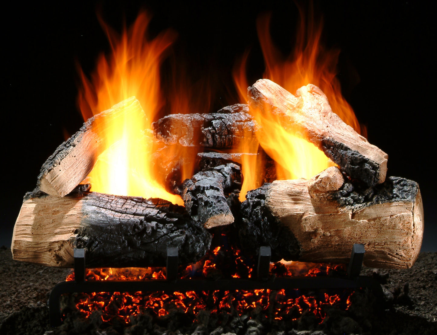 Hargrove 30 Inch Charred Series Vented Gas Log Set With Variable Flame Control - 30RNEB1F5