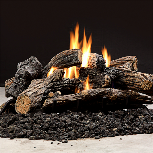 Kingsman 7-Piece Cast Split Oak Log Set Media Kit - LOGC31