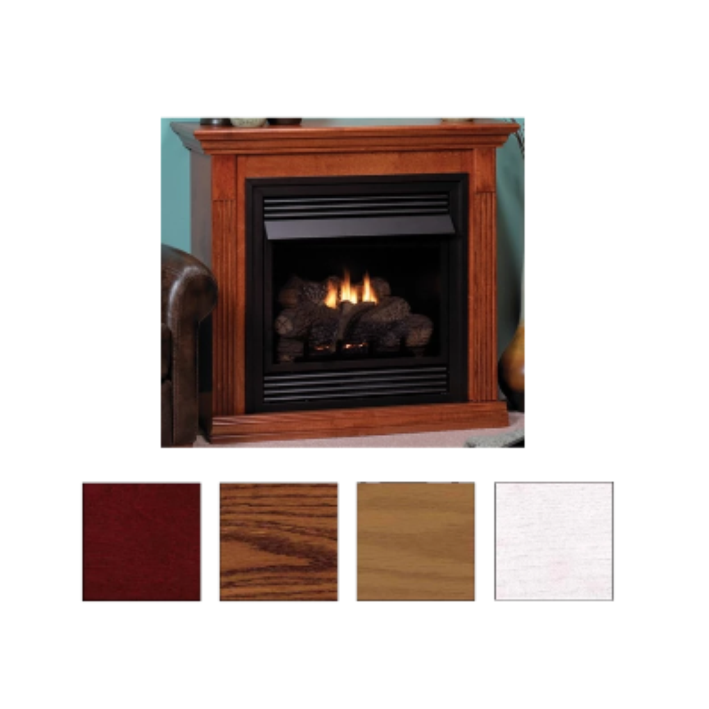 Empire Cherry Corner Cabinet Mantels with Bases - EMBC3SC